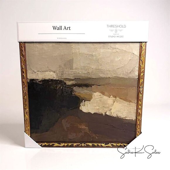 28x28 Dark Modern Abstract Framed Art - Threshold Studio McGee -Target Fall 2025 - Picture 4 of 5